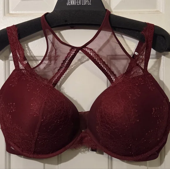 Victoria's Secret: Very Sexy Push-up Harness Burgundy Red Lace Bra. Size 40DD. - Picture 8 of 15